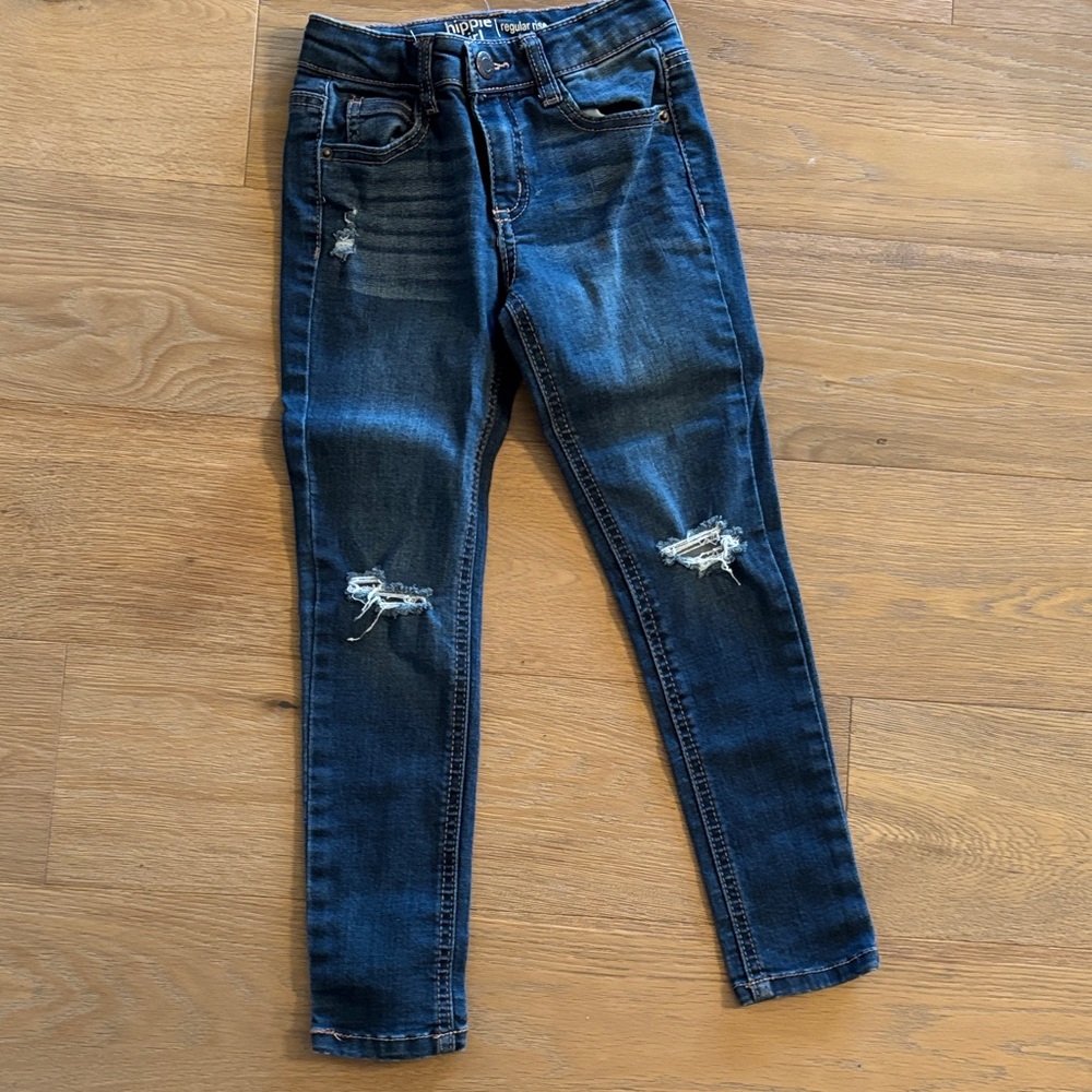 Girls distressed skinny jeans